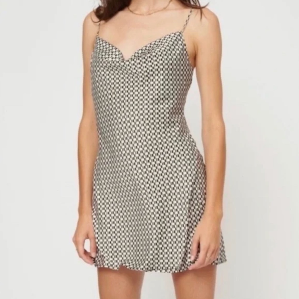 Dynamite Dani Cowl Neck Satin Slip Dress